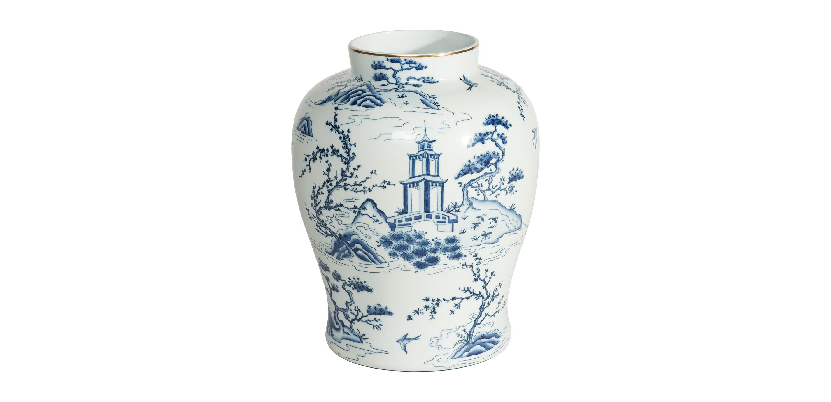 Chinoiserie Scene Porcelain Vase