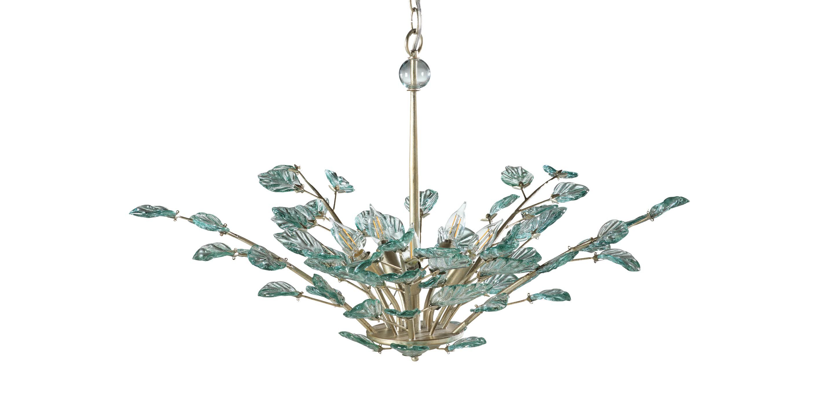 Evelyn Recycled Glass Leaf Chandelier