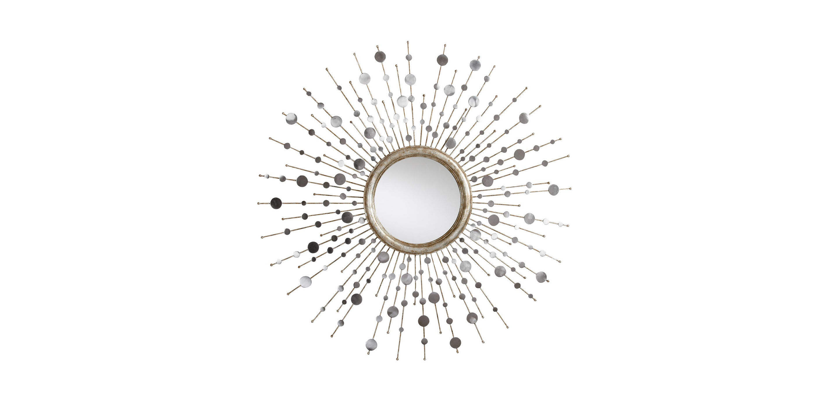 Silver Toned Soleil Mirror