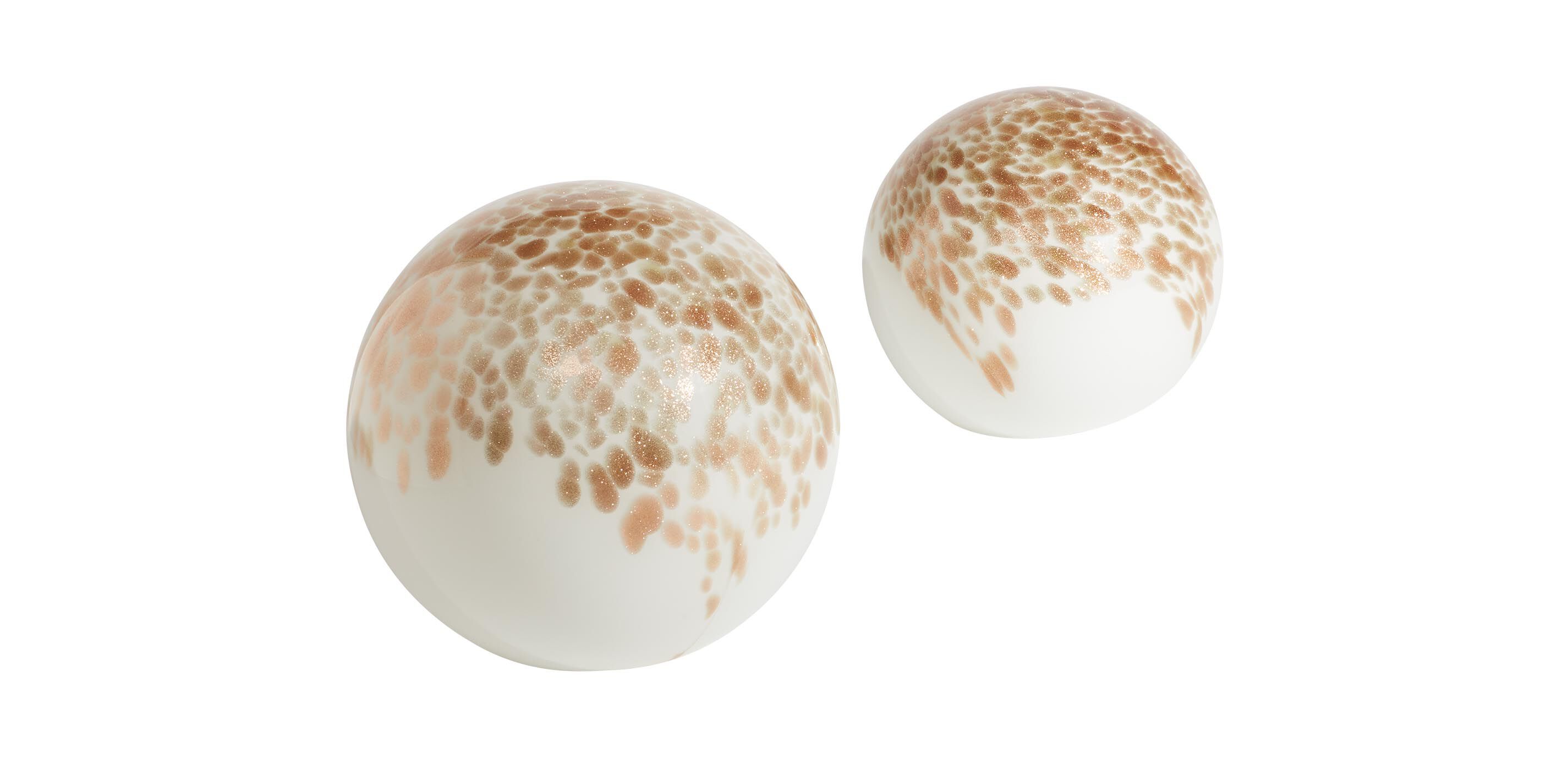 Speckled Glass Spheres, Set of 2