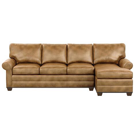 Bennett Roll-Arm Leather Two-Piece Sectional with Chaise image 727887G1