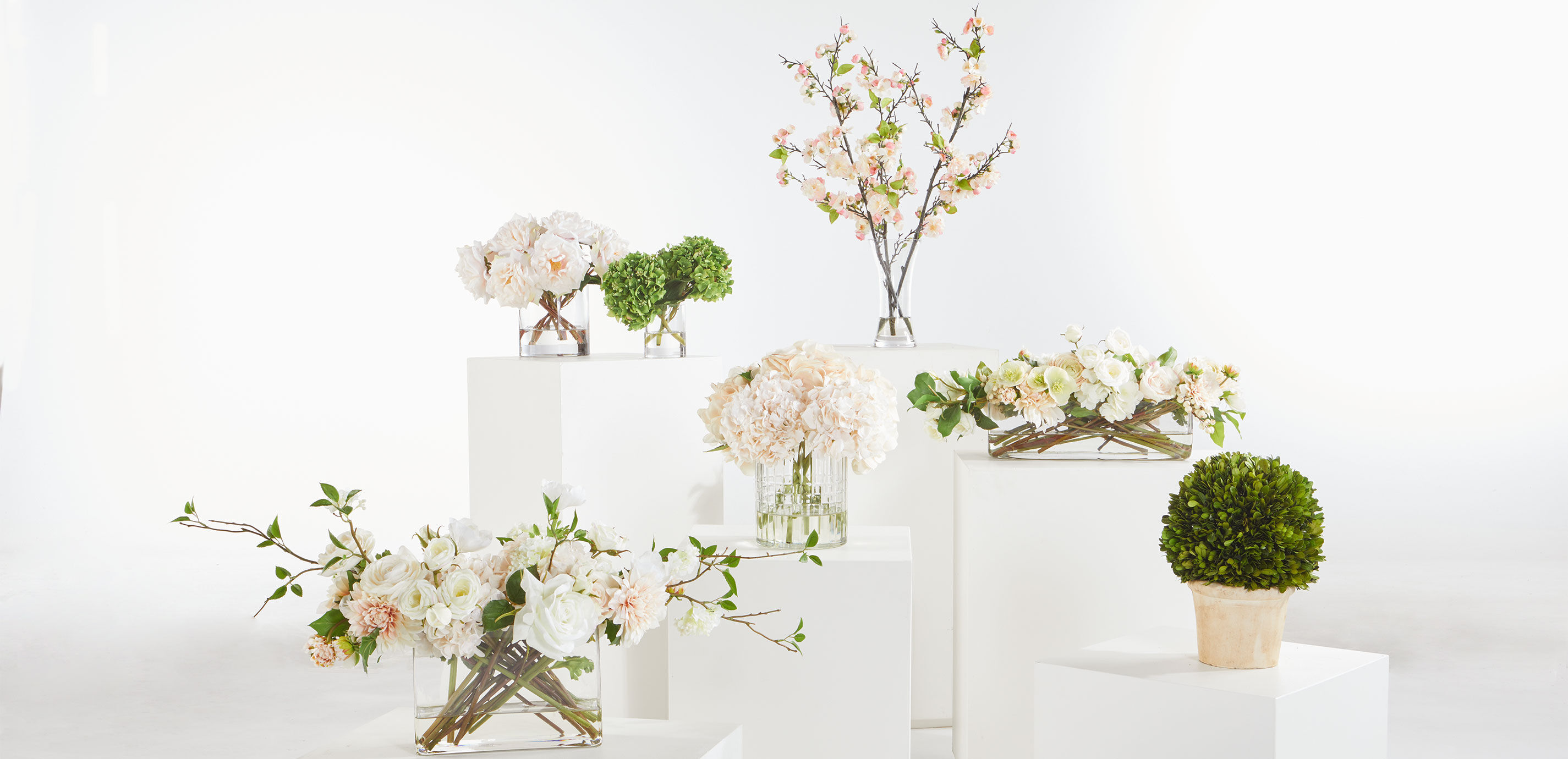 Hydrangea and Buds in Small Glass Vase_7