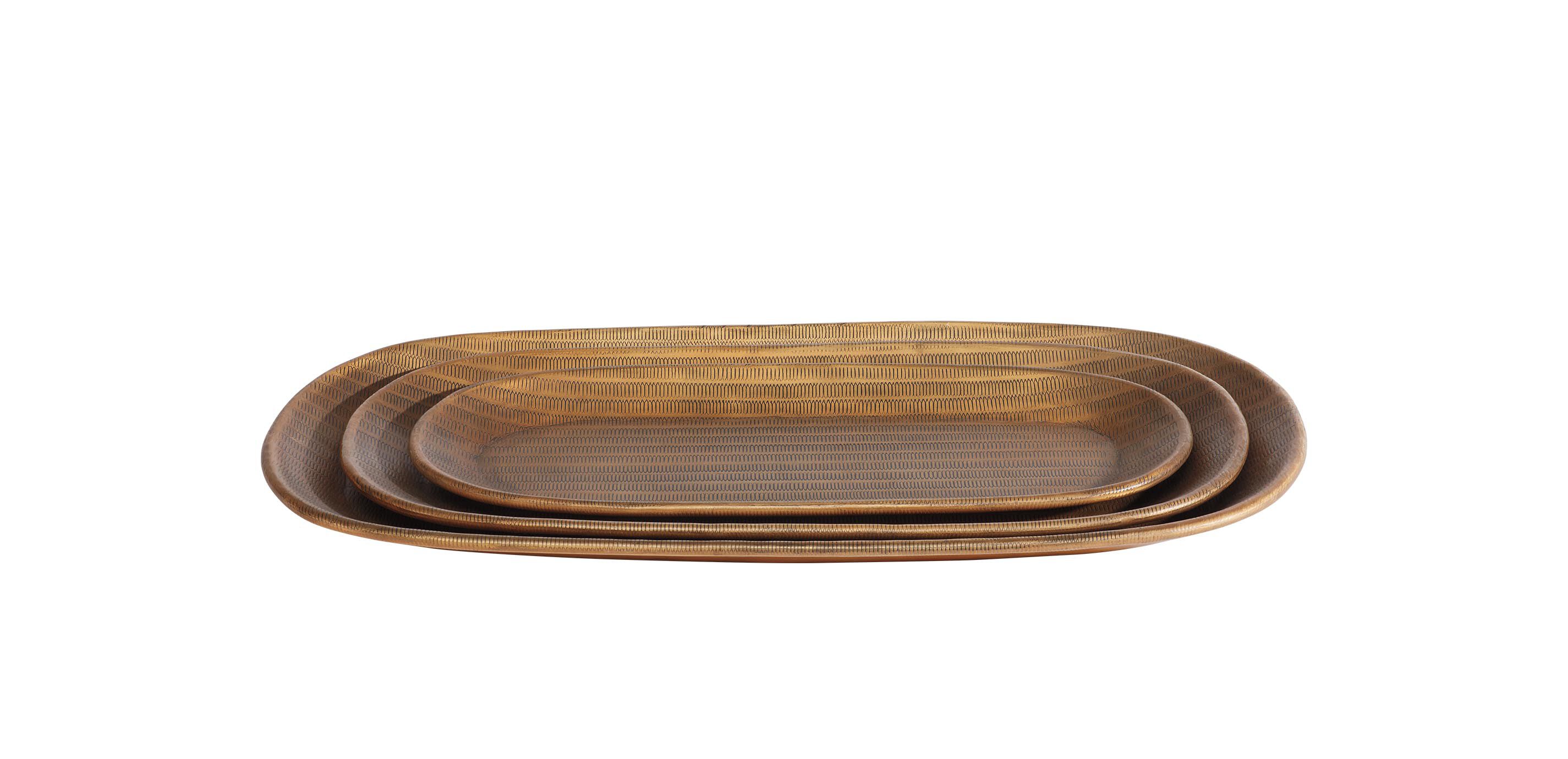 Lina Metal Oval Nesting Trays, Set of 3