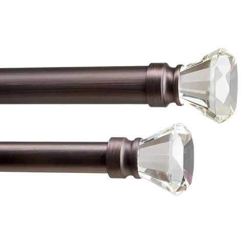 Glass Diamond Finial Hardware Set image metalglassdiamond