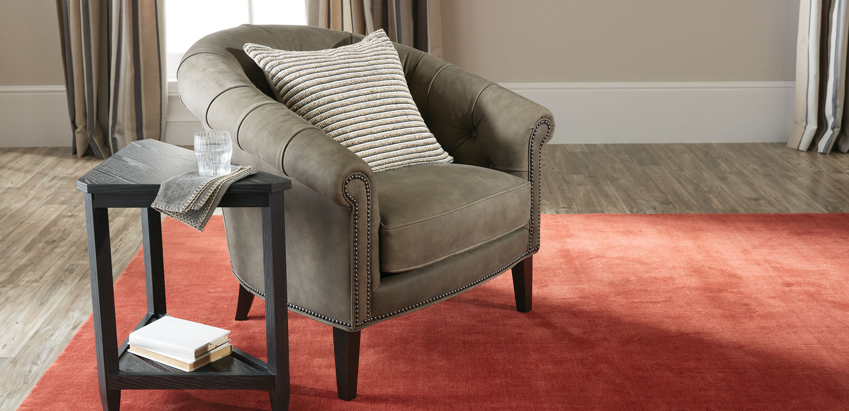 Clyde Leather Barrel Chair