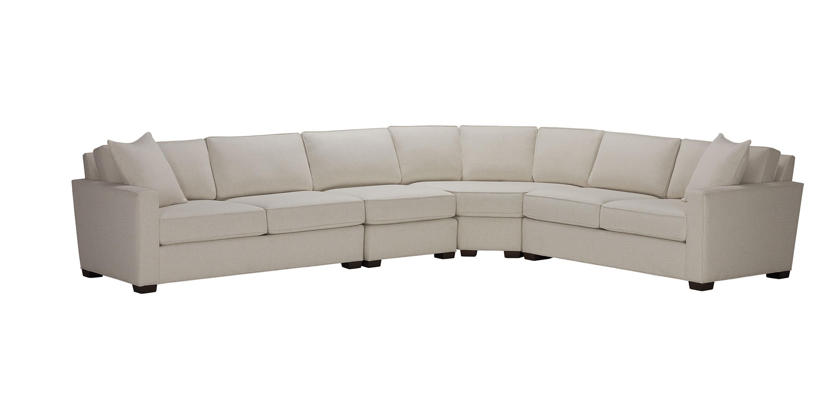 Spencer Track-Arm Four-Piece Sectional with Curved Wedge