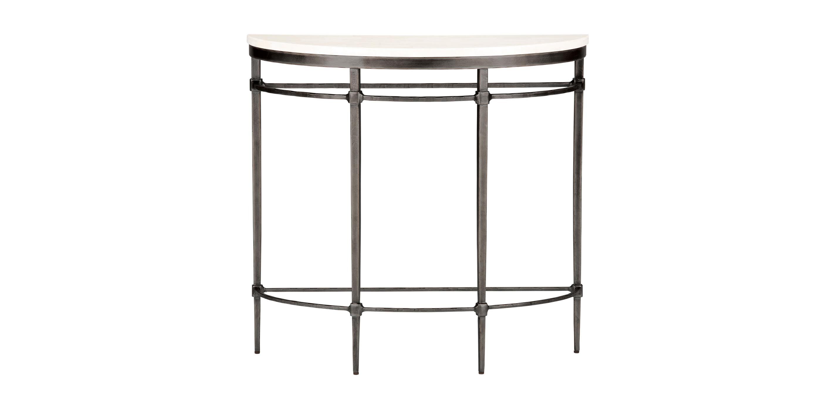 Vida Stone-Top Demilune Console