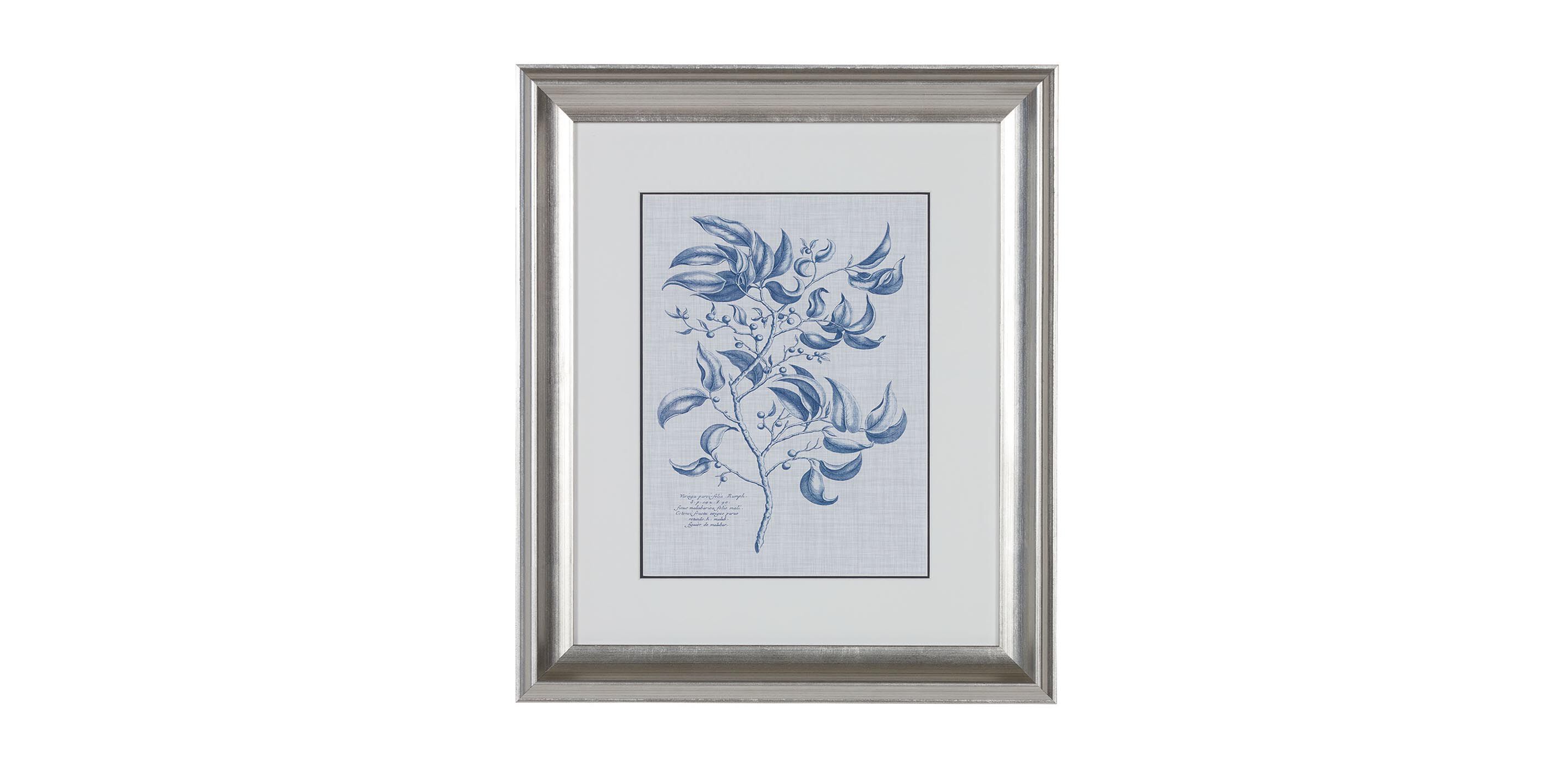 Navy and Linen Botanical III