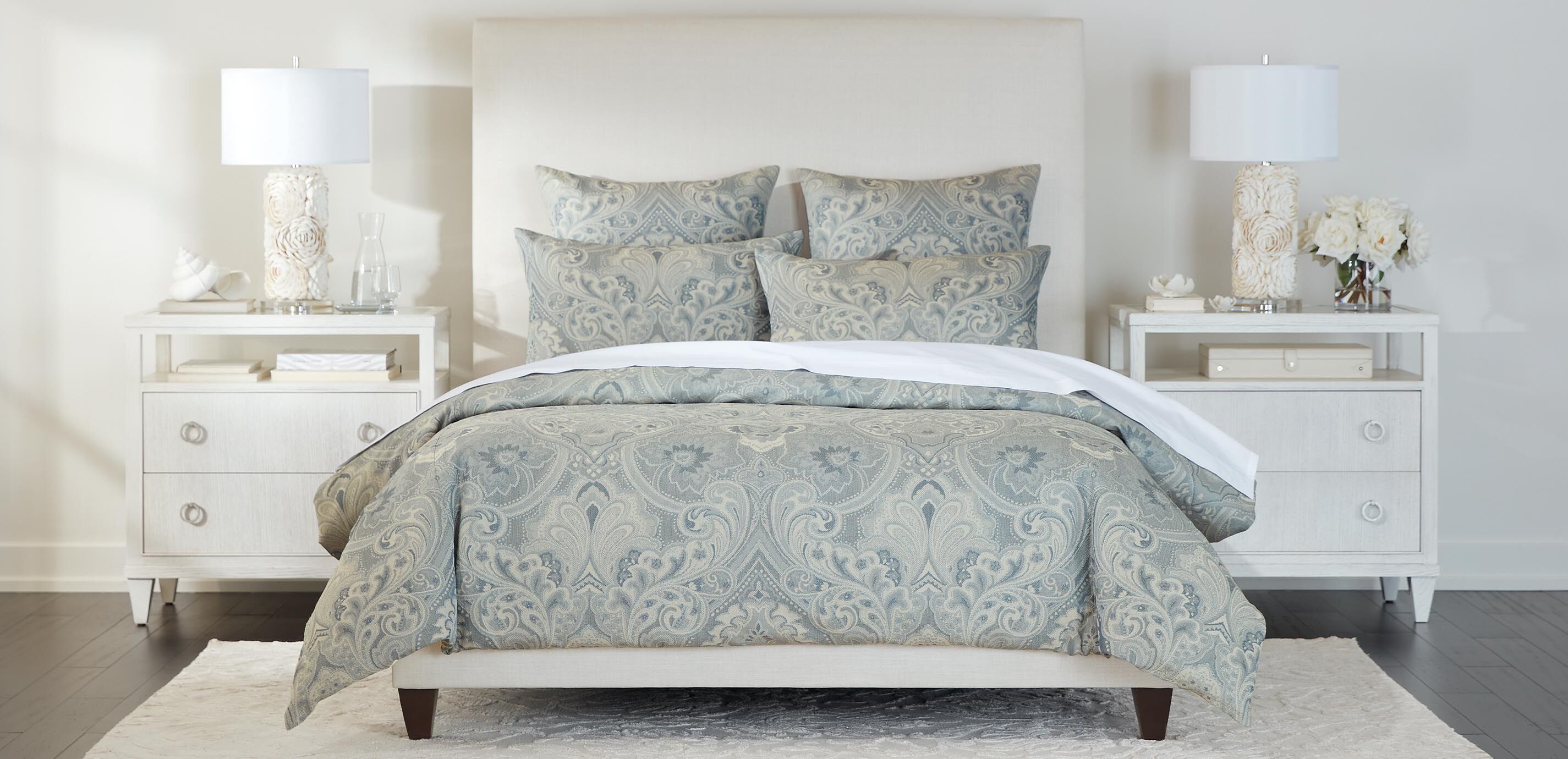 Scroll Jacquard Duvet Cover and Shams Set