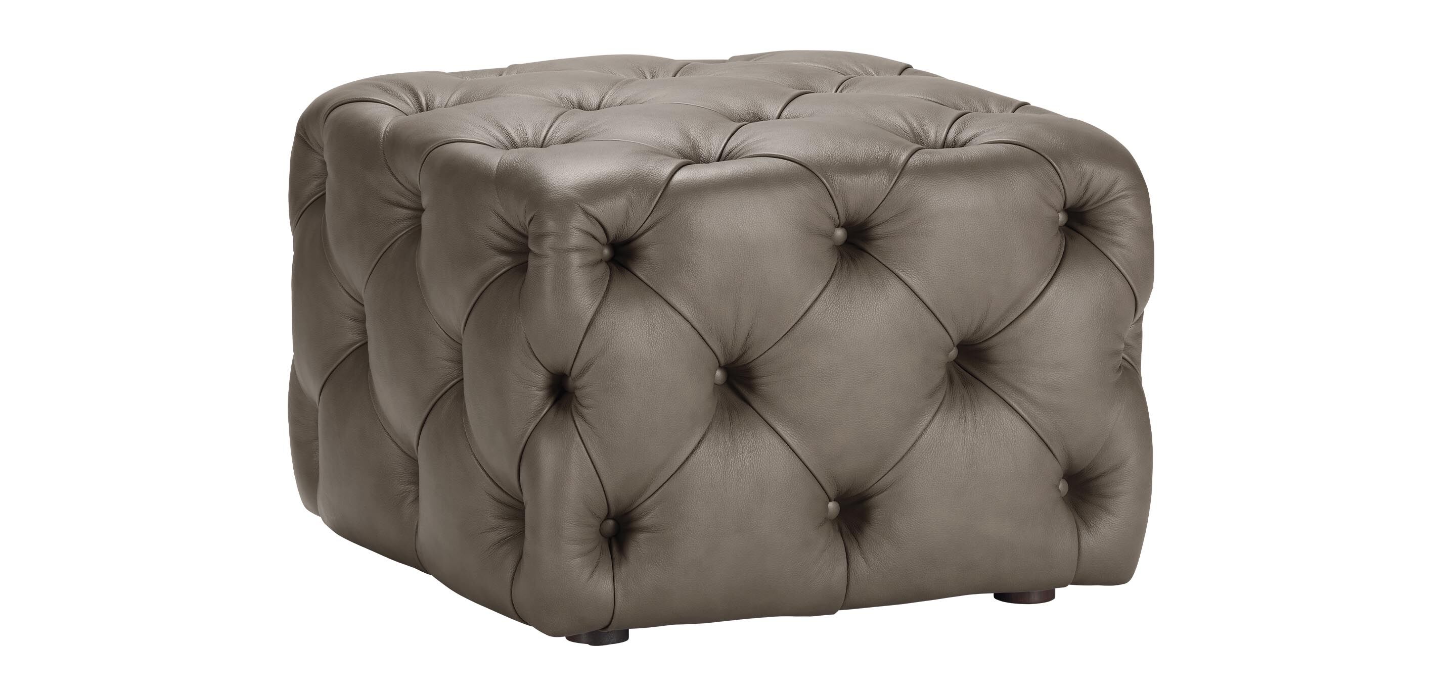 Callahan Tufted Leather Ottoman