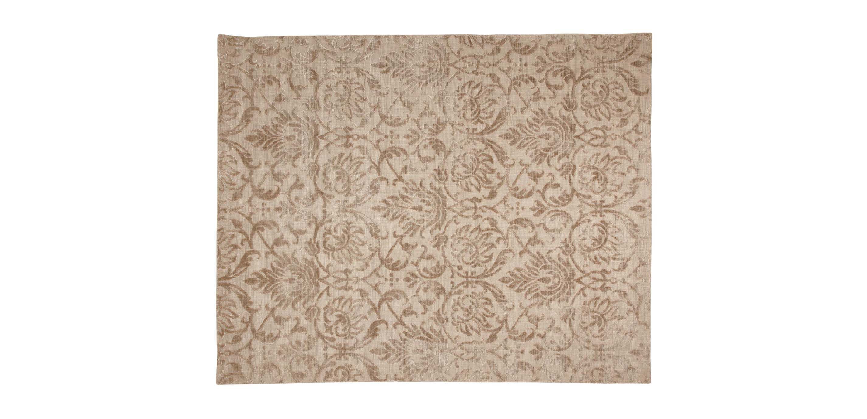 Jacquard Damask Rug, Buff