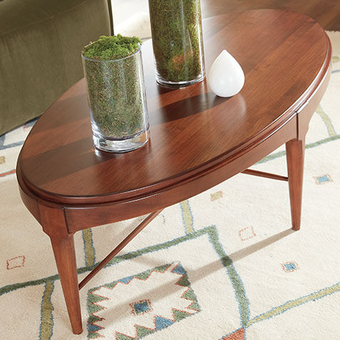 Draper Oval Wood Midcentury Coffee Table Product Tile Hover Image 238040
