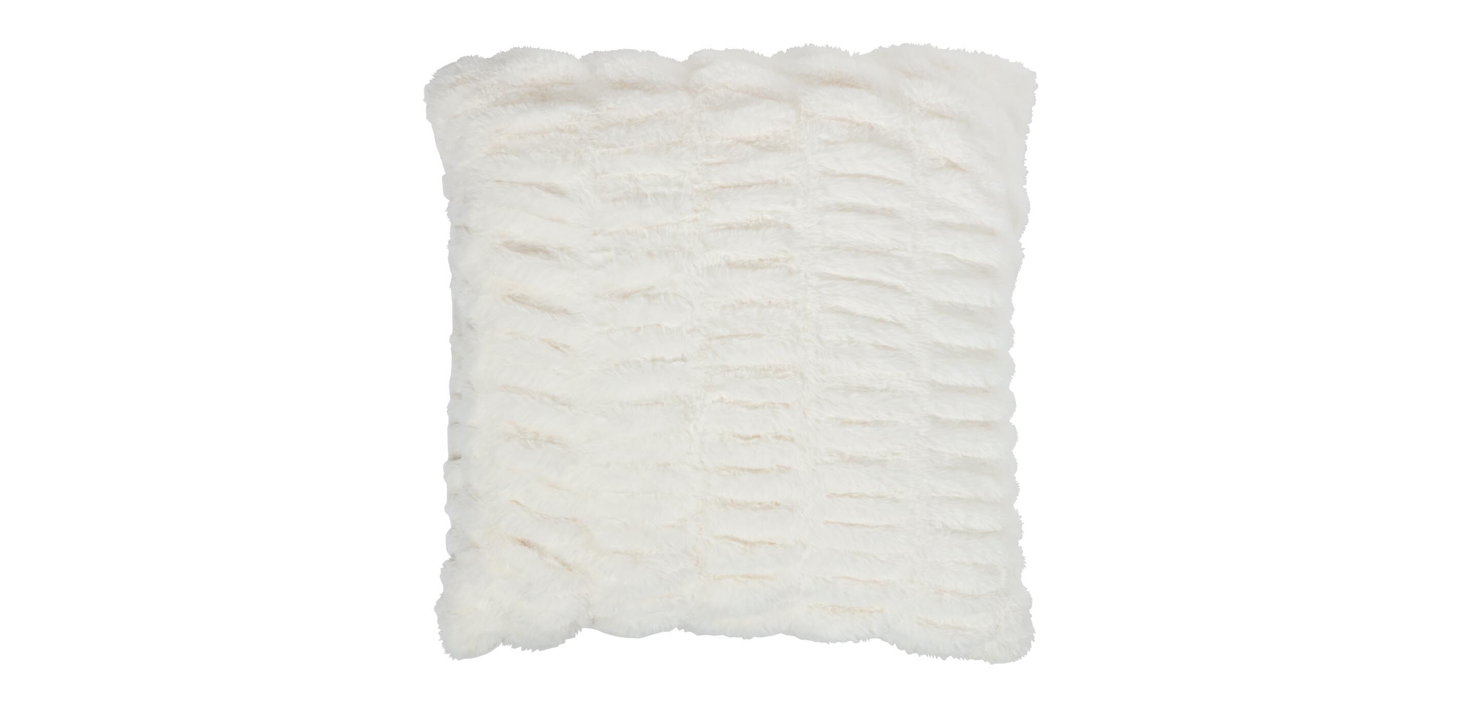 Ruched Faux Fur Pillow