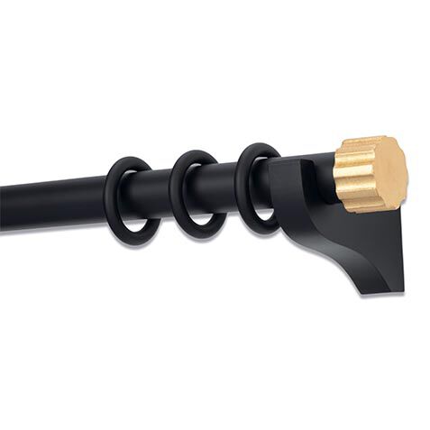 Drapery Hardware Set with Metallic Ribbed End Cap Finial image metallicribbedendcap