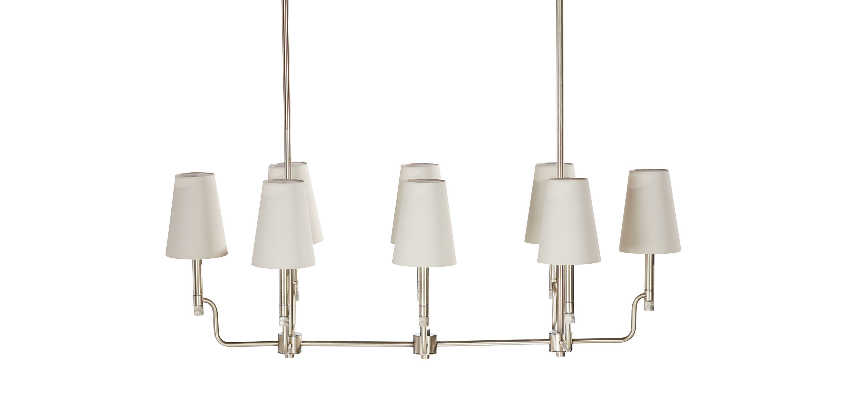 Turnbull Linear Chandelier, Polished Nickel