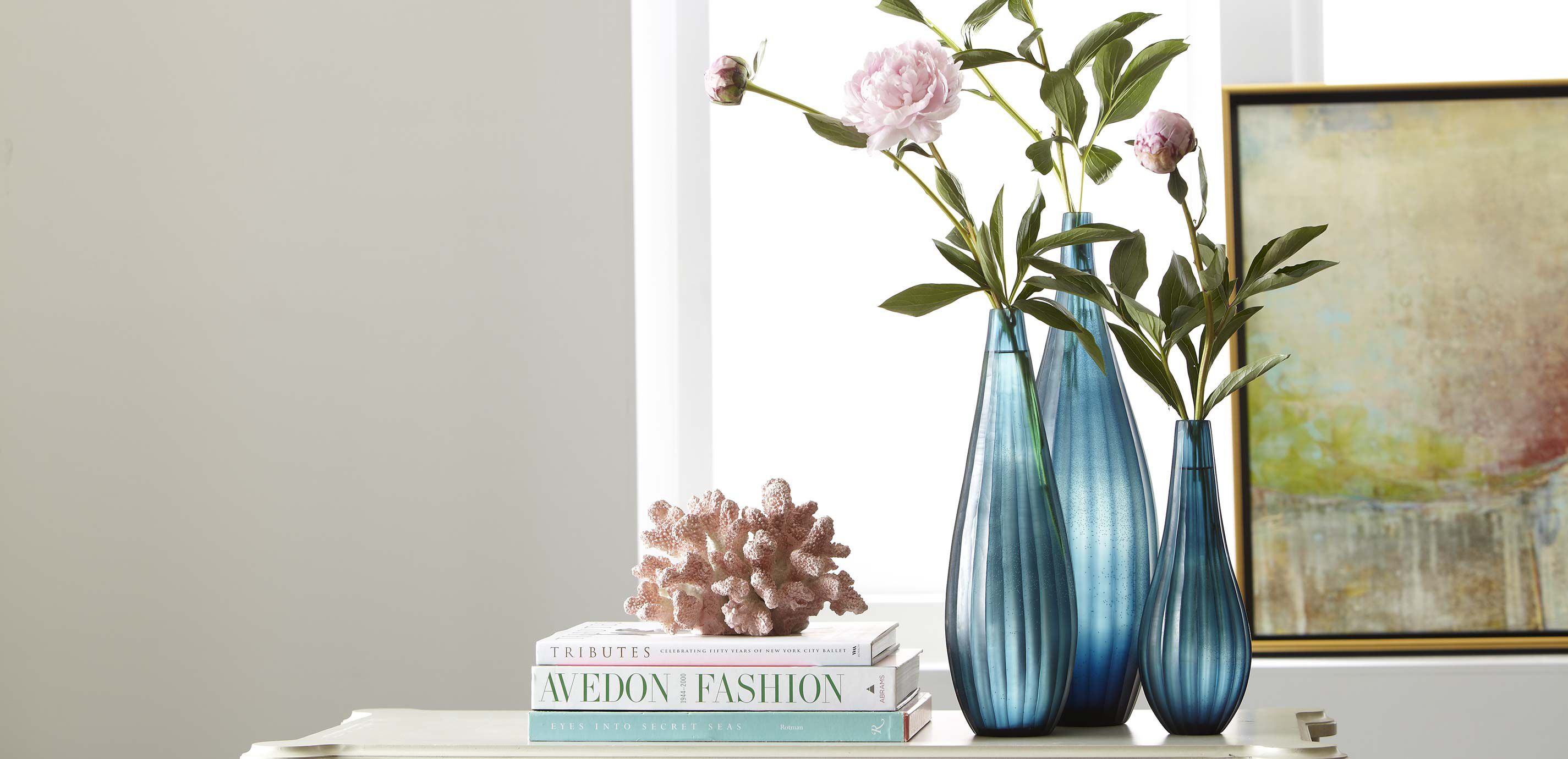 Small Teal Ribbed Vase_9