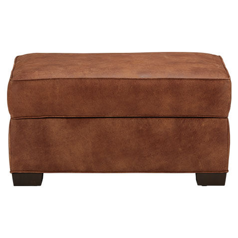 Spencer Leather Ottoman image 722360