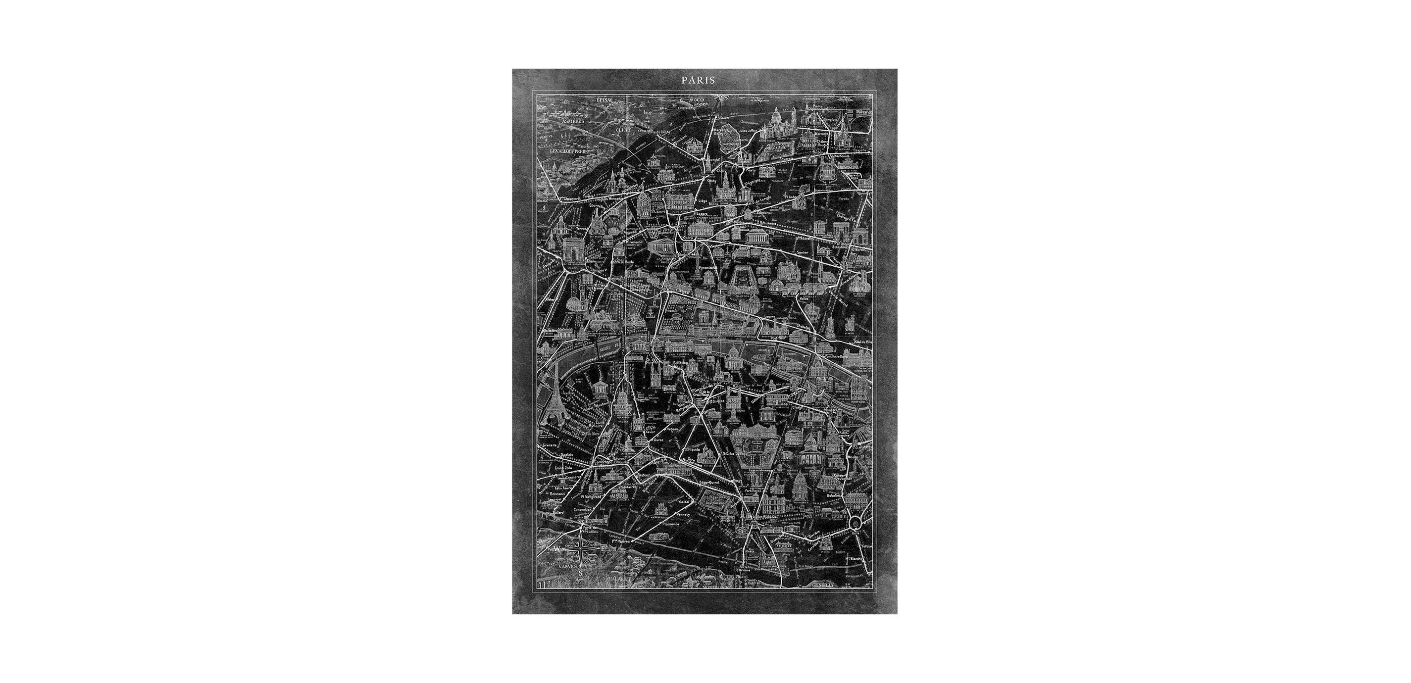 Paris Map I Black