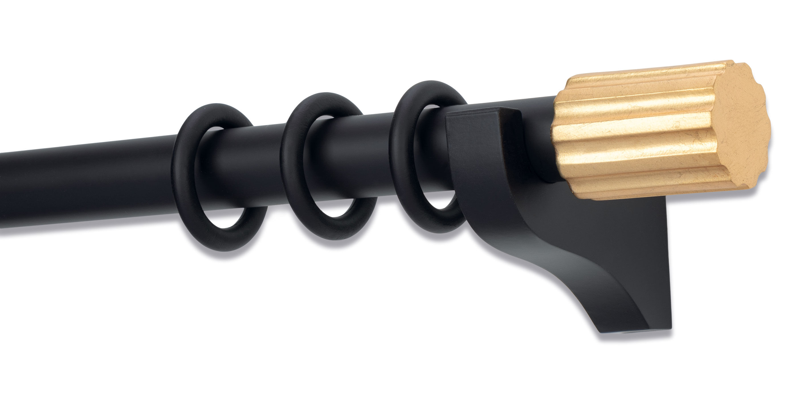 Drapery Hardware Set with Metallic Cylinder End Cap Finial