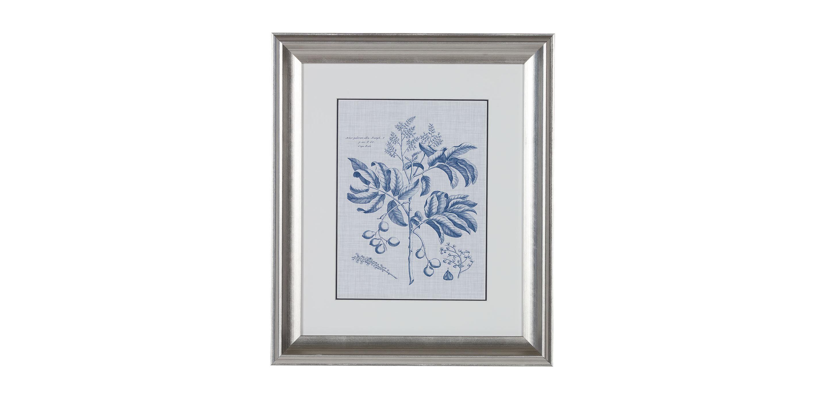 Navy and Linen Botanical IV