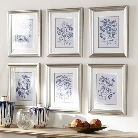 Navy and Linen Botanical V Product Tile Hover Image 073190E