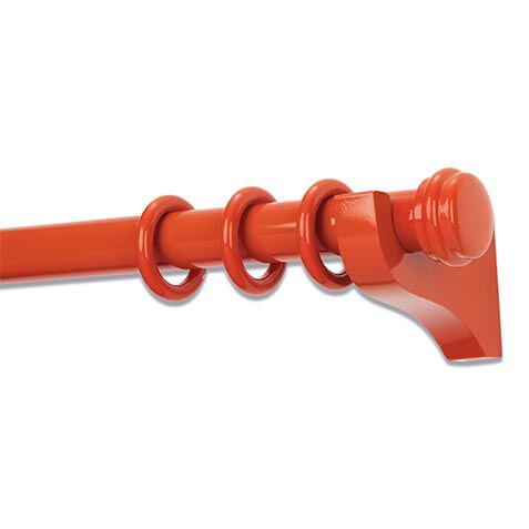 Painted Wood Drapery Hardware Set with Disc End Cap Finial image painteddiscendcap
