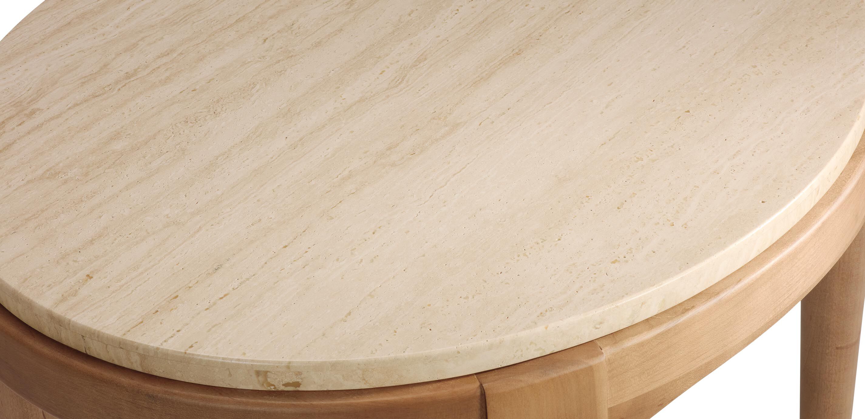 Draper Oval Travertine End Table_4