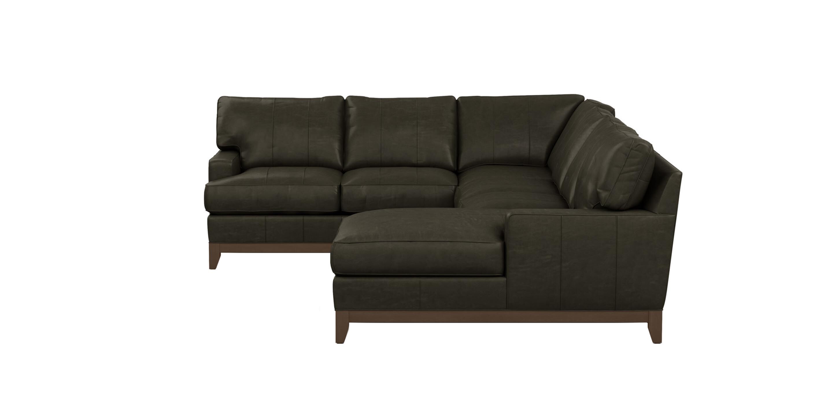 Arcata Five-Piece Leather Sectional with Chaise