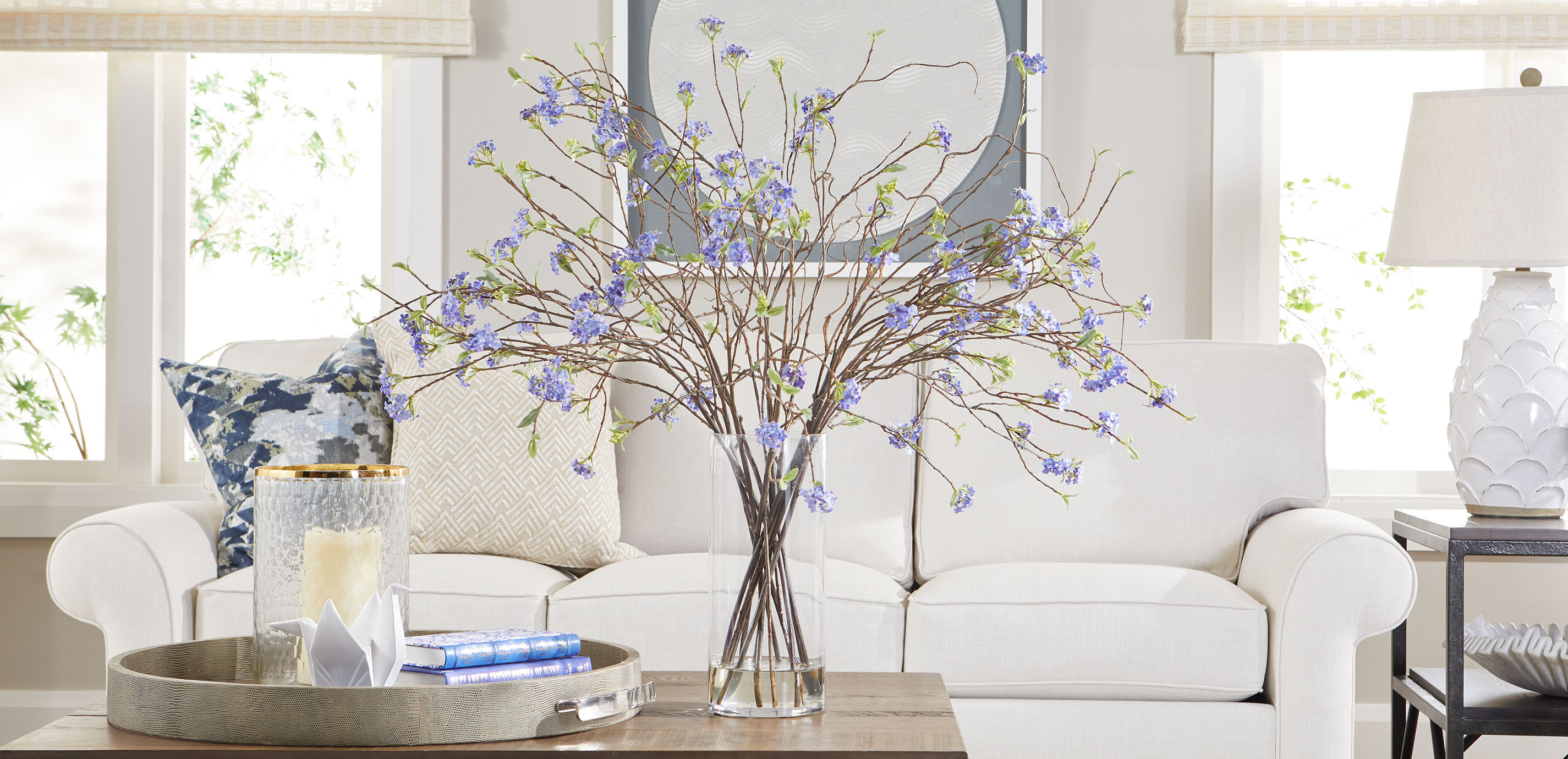 Spirea Branch Arrangement in Tall Vase_3
