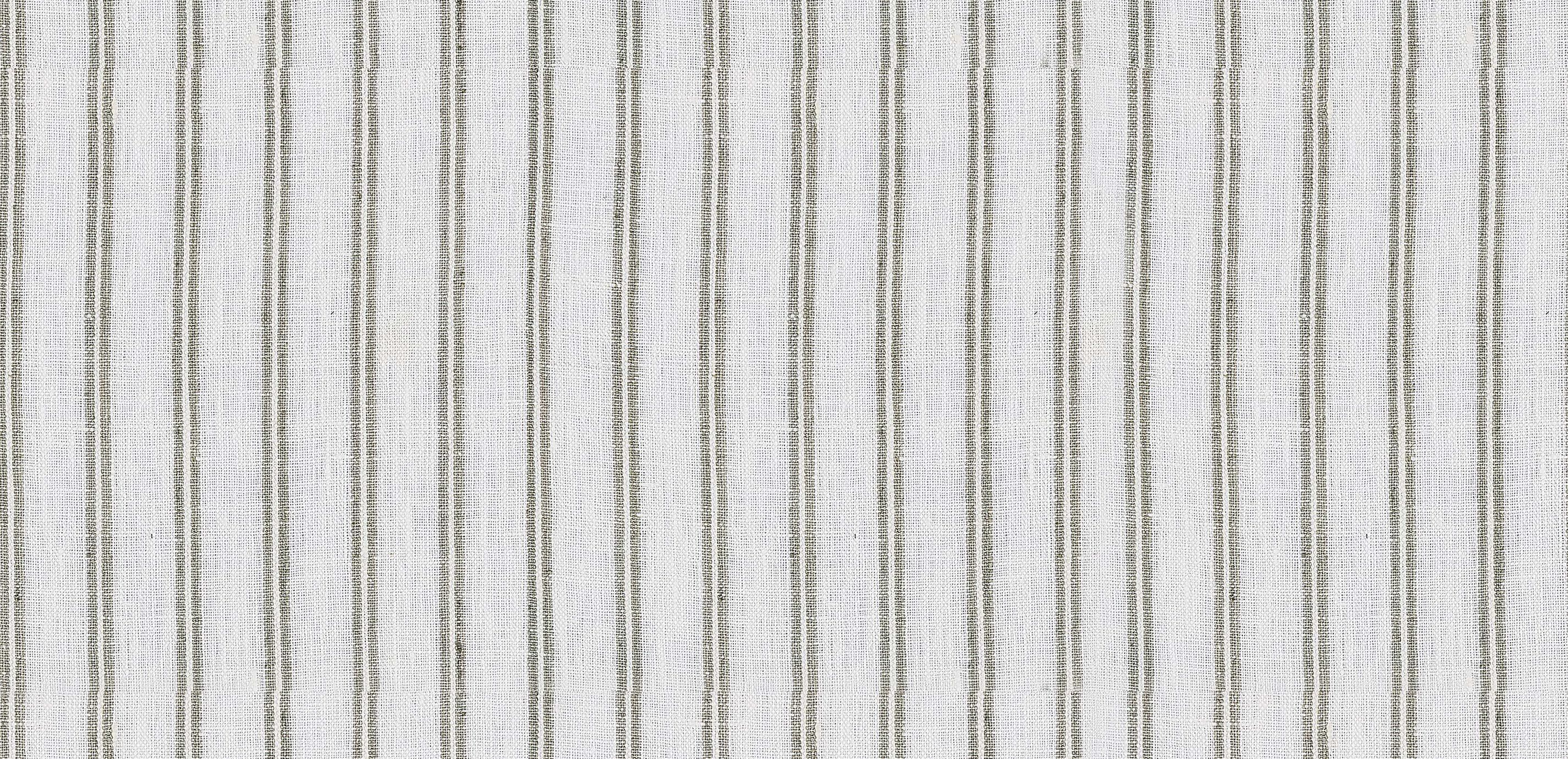 Ticking Stripe Linen Fabric, Ivory/Petrol/Spa Fabric By the Yard