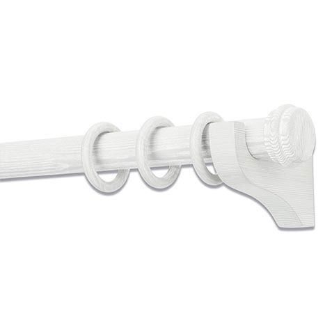 Distressed Wood Drapery Hardware Set with Disc End Cap Finial image distresseddiscendcap