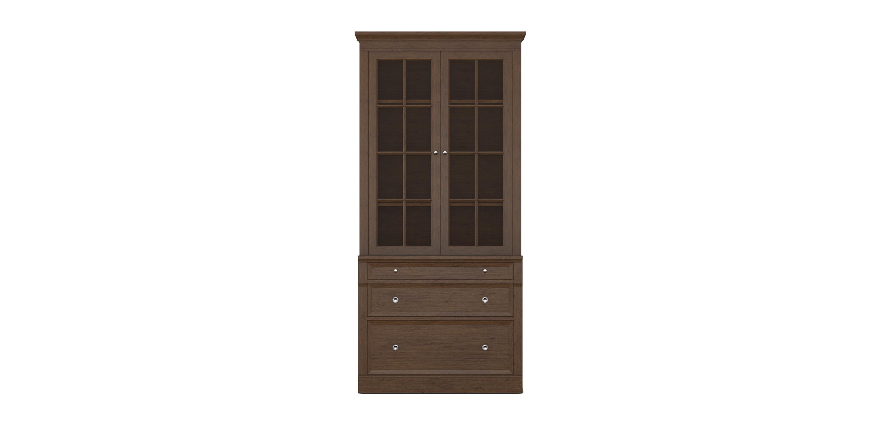 Continental File Bookcase, Glass Doors