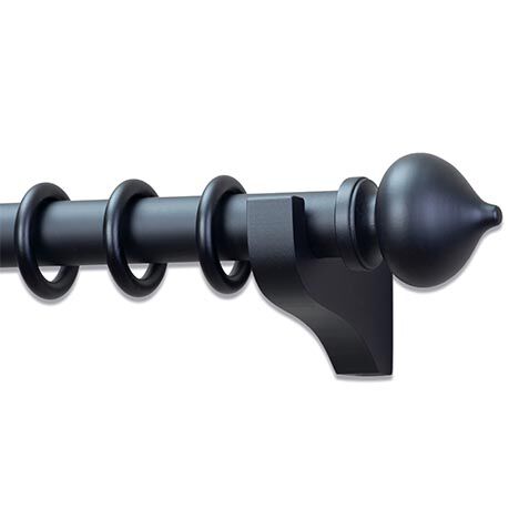 Painted Wood Drapery Hardware Set with Turnip Finial image paintedturnip