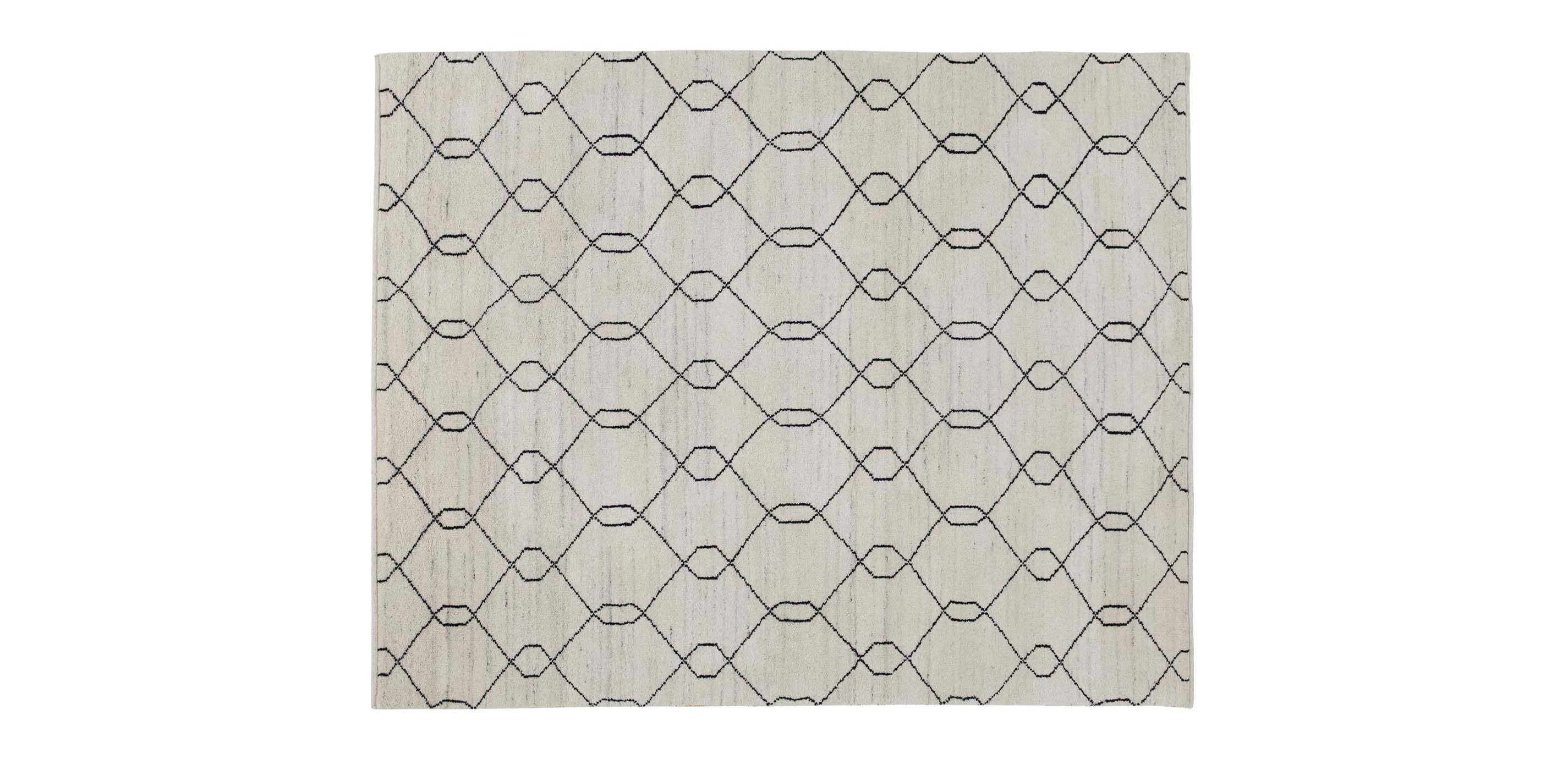 Tulu Trellis Rug, Natural/Black