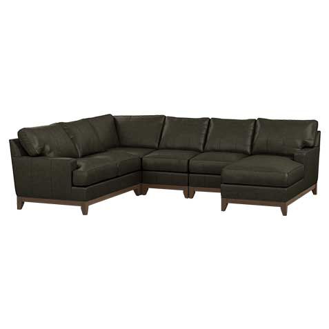 Arcata Five-Piece Leather Sectional with Chaise image 722120G2