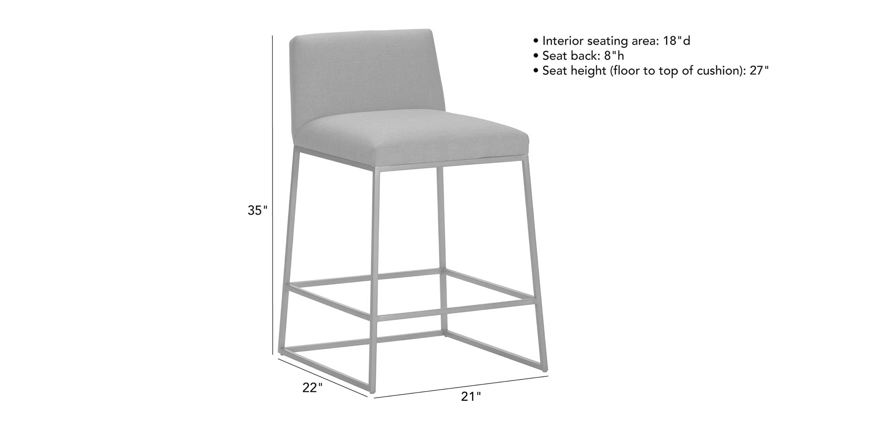 Jewel Metal Base Counter Stool