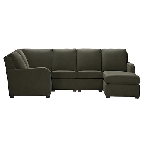 Jennings Leather Five-Piece Sectional with Chaise image 726986G2