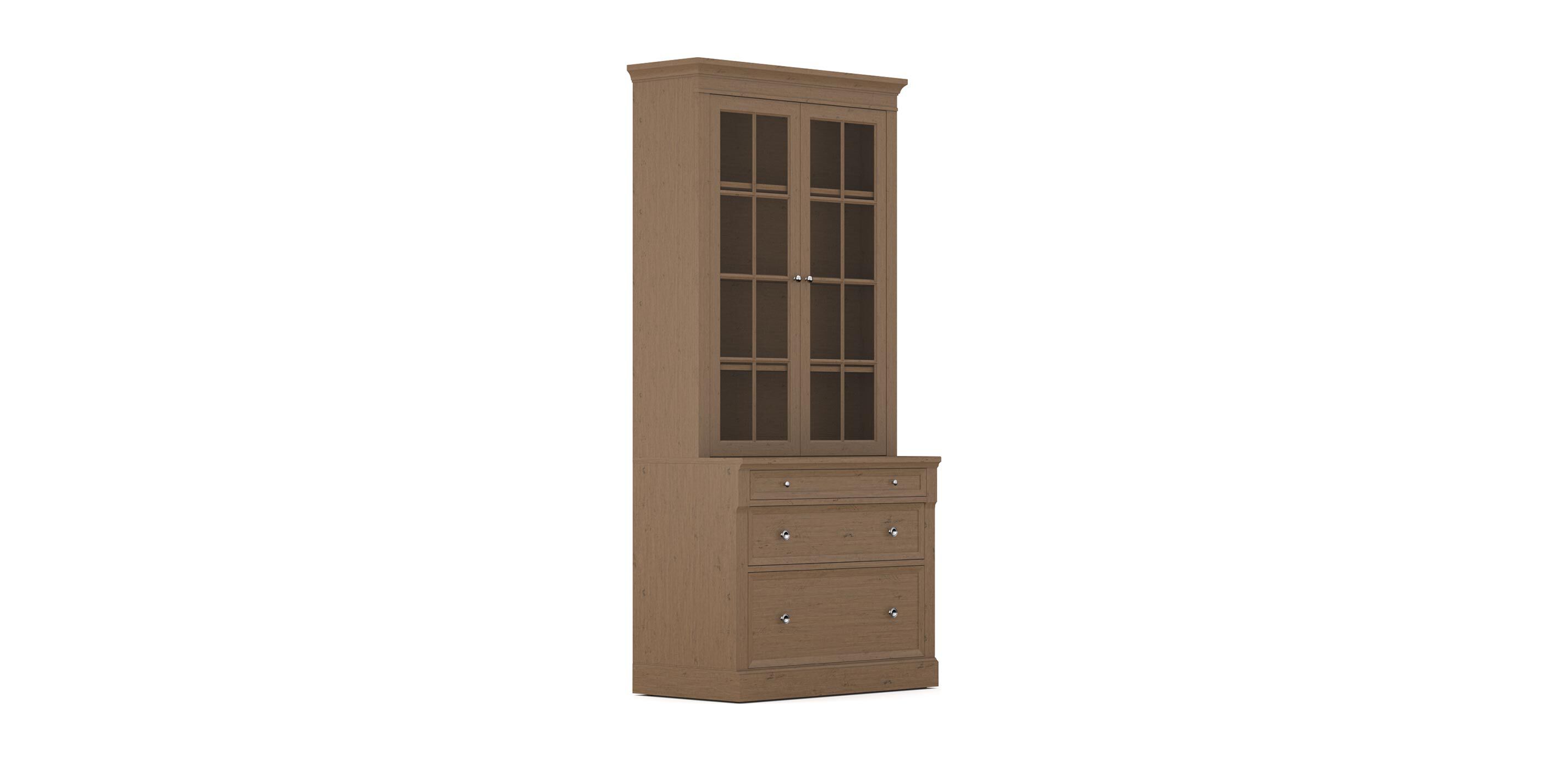 Continental File Bookcase, Glass Doors_1