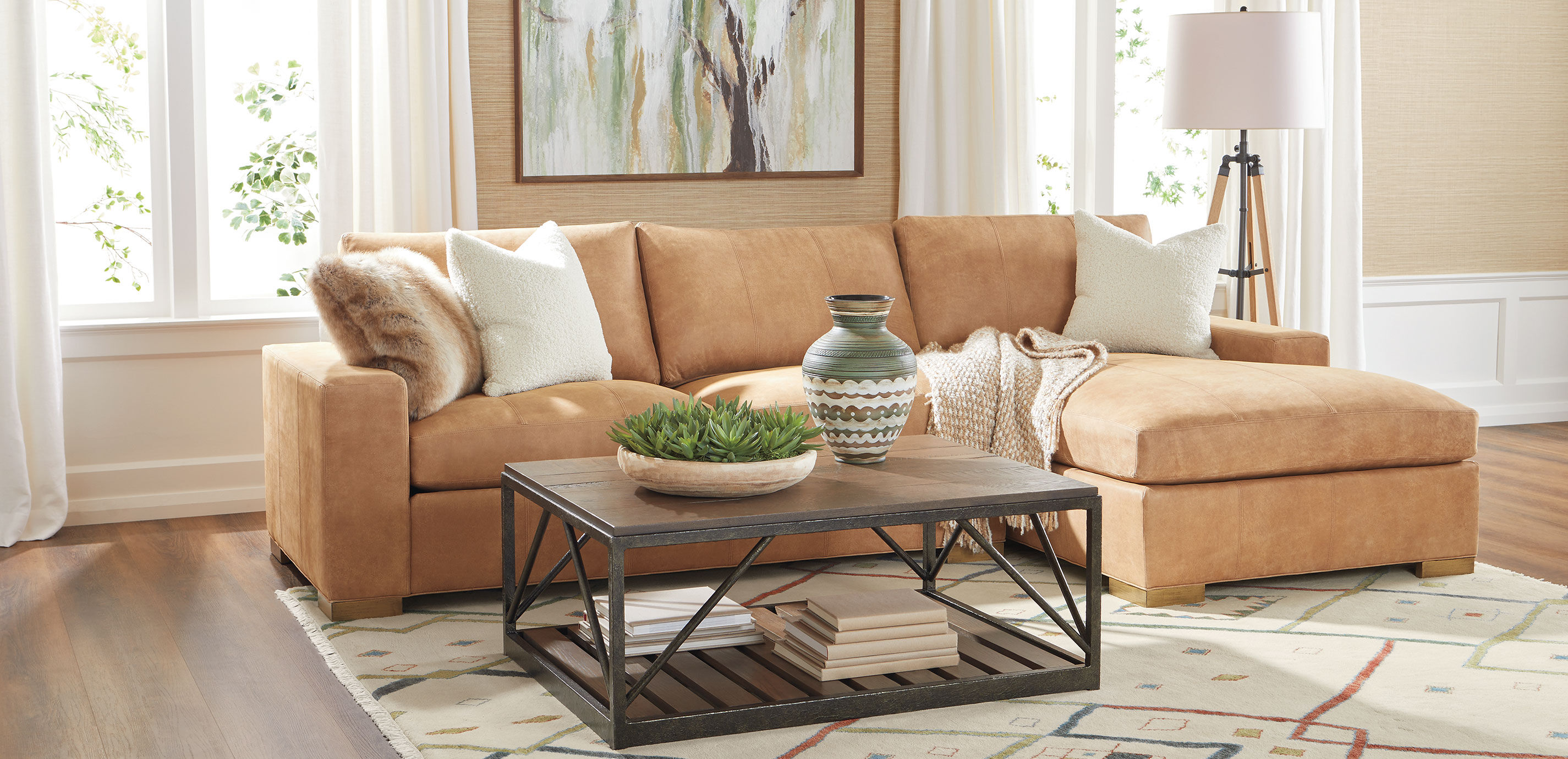 Conway Two-Piece Leather Sectional