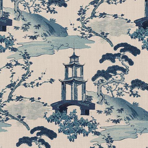 Zen Garden Blue Fabric By the Yard image 81187