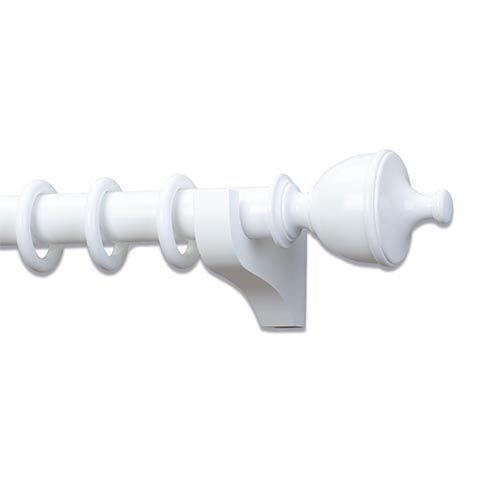Painted Wood Drapery Hardware Set with Urn Finial image paintedurn