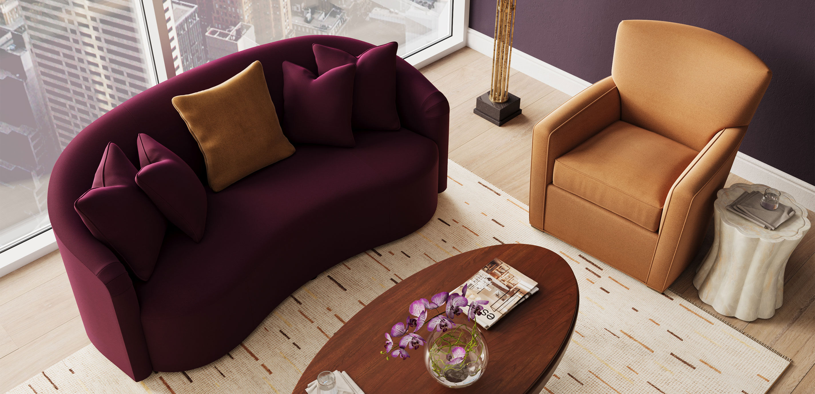 Calista Curved Sofa 
