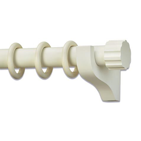 Painted Wood Drapery Hardware Set with Ribbed End Cap Finial image paintedribbedendcap