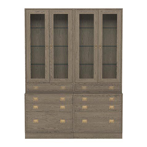 Callum Double Library Bookcase with File Cabinet image 359311G4