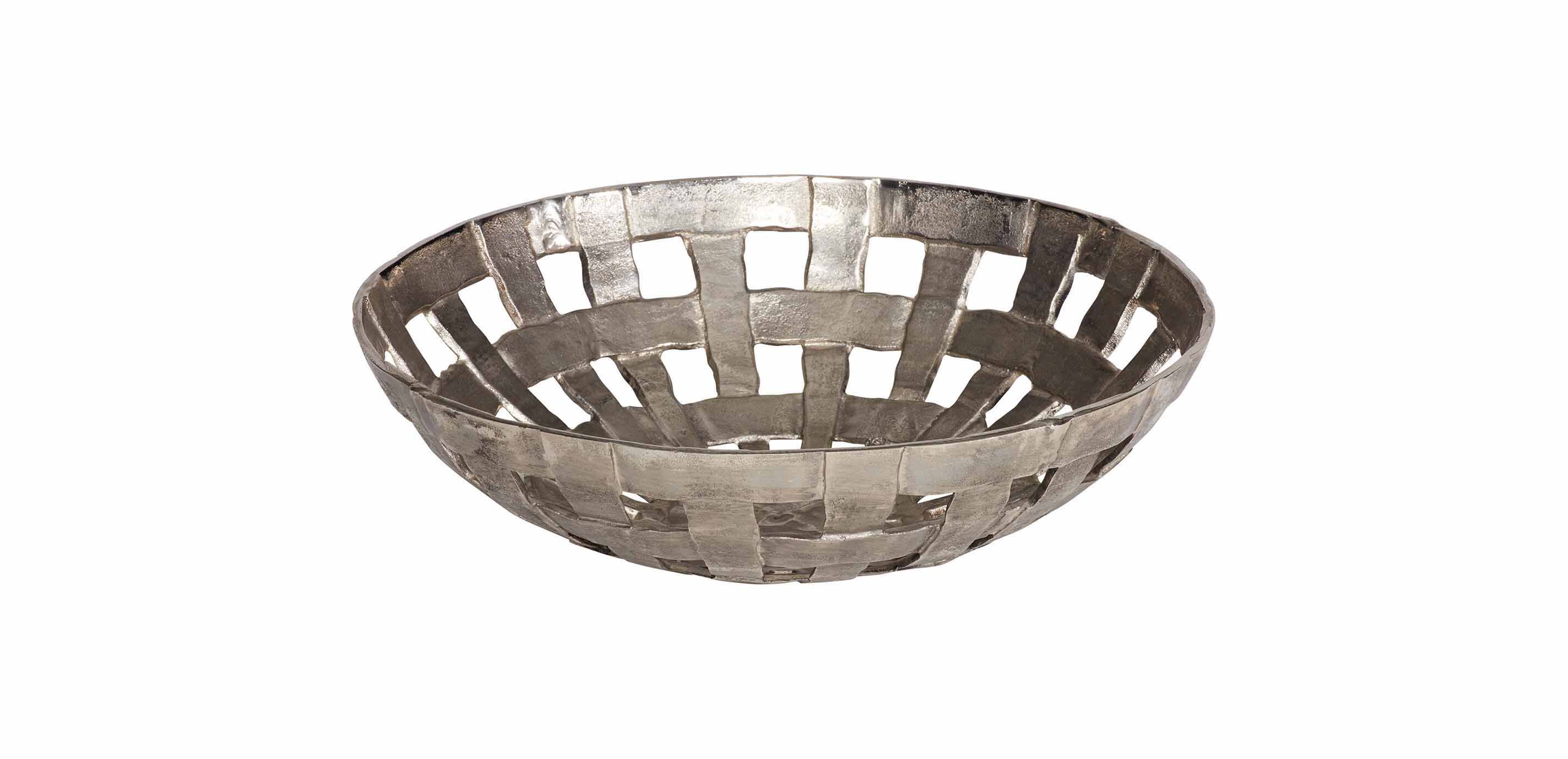 Scarlet Metal Basketweave Bowl