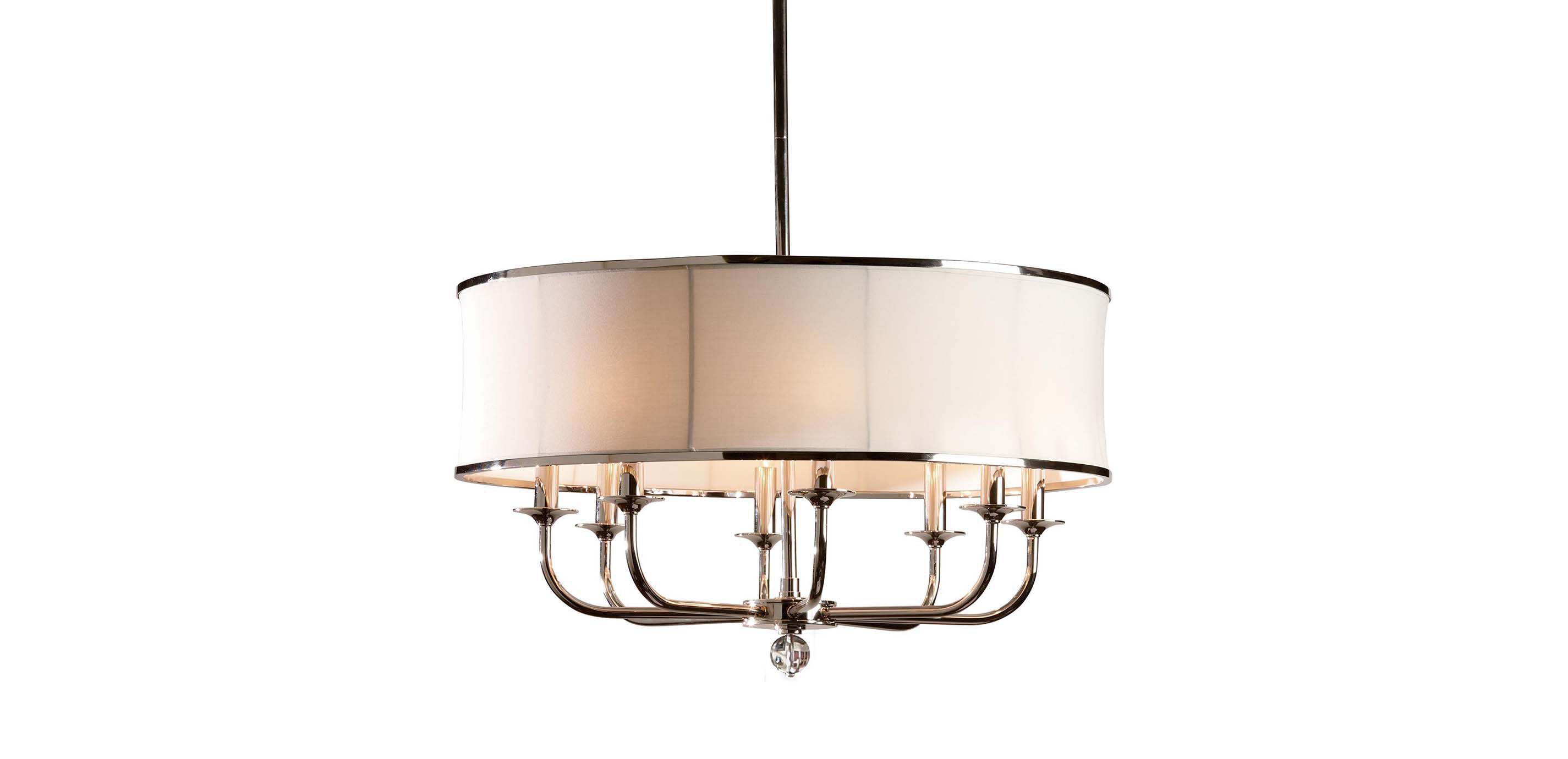 Zoe Eight-Light Nickel Chandelier