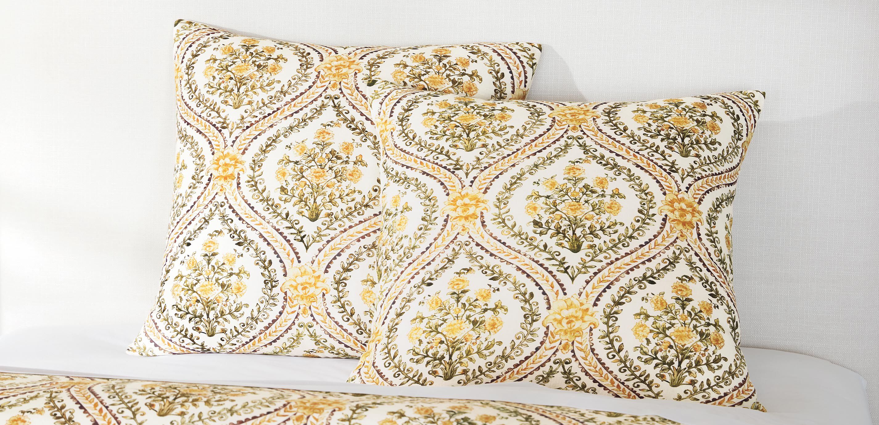 Gold Floral Euro Sham
