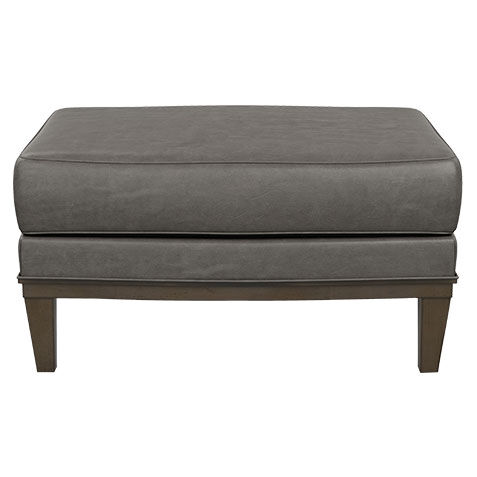 Corrine Leather Ottoman image 717037