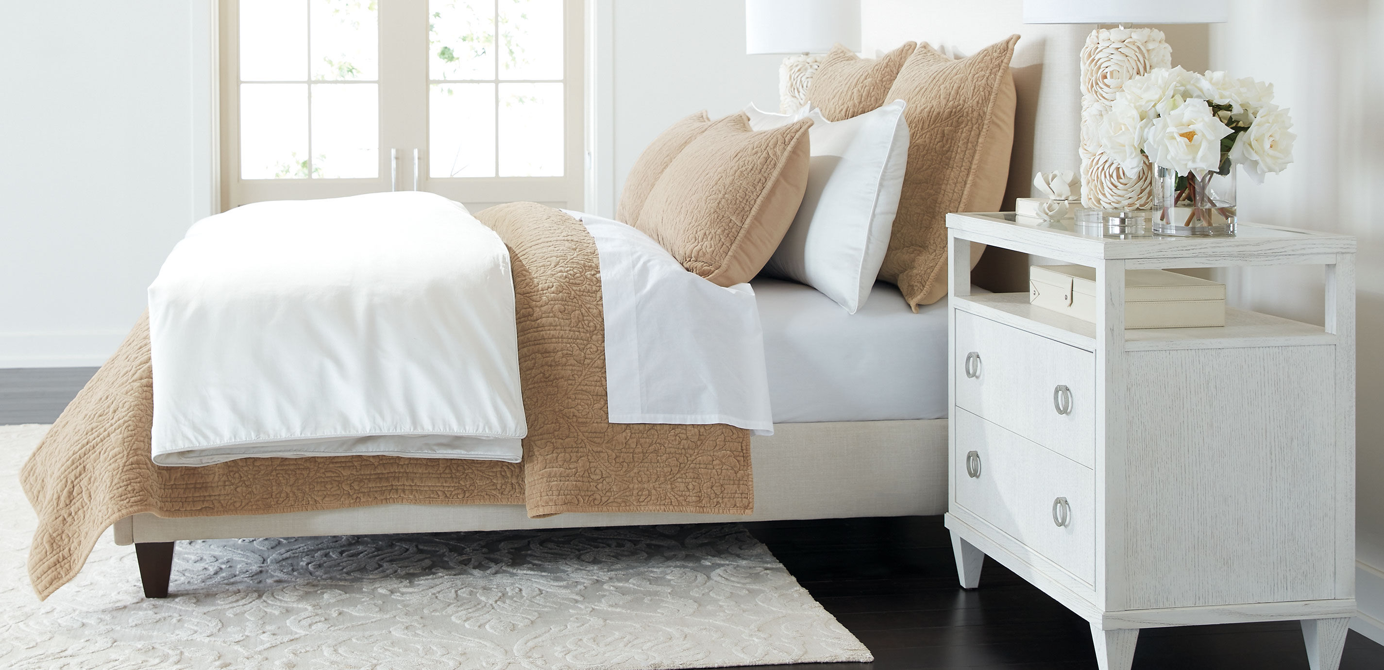 Garment-Dyed Velvet Quilted Coverlet Set, Tan_5