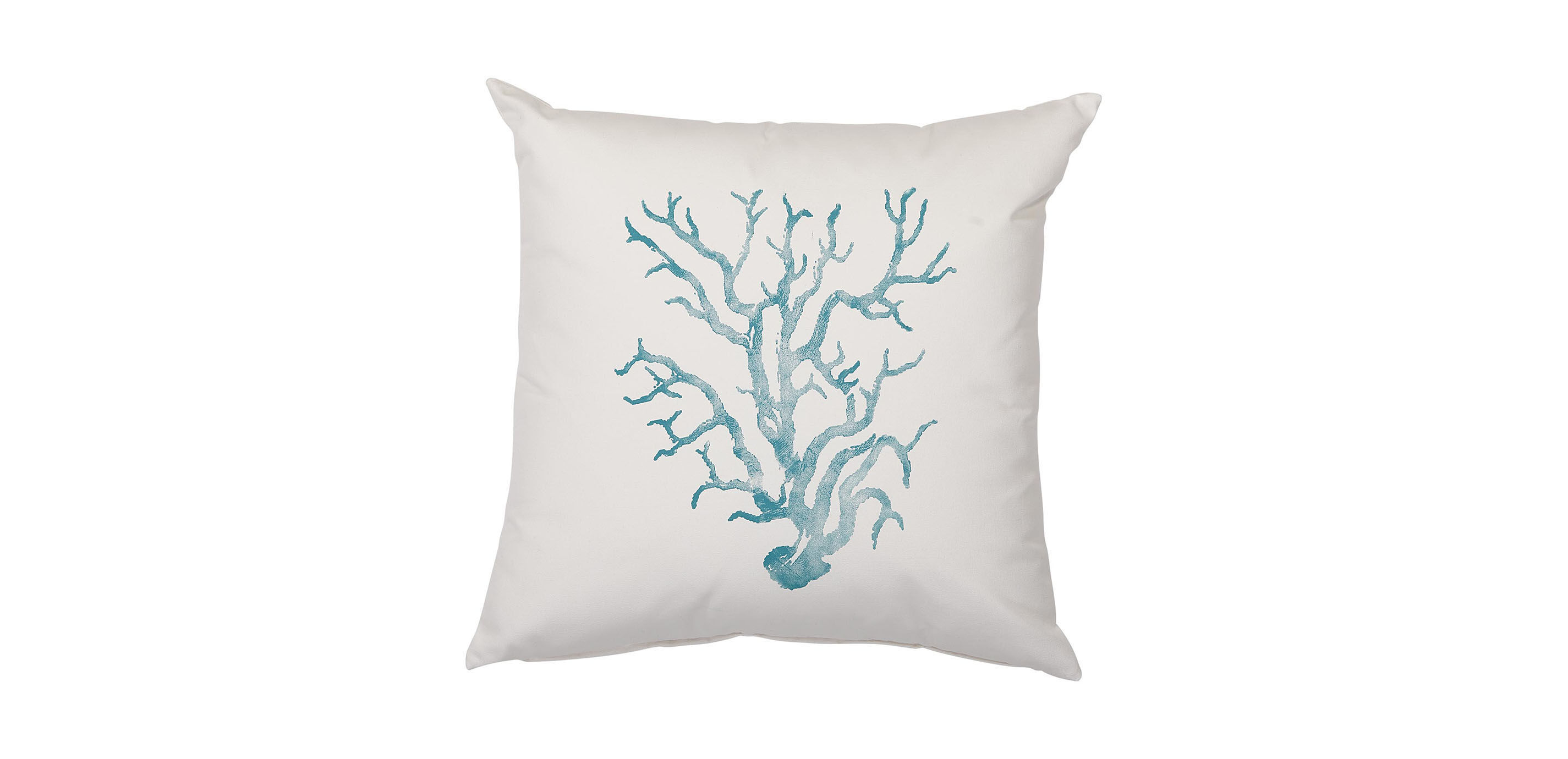 Aqua Coral Outdoor Pillow